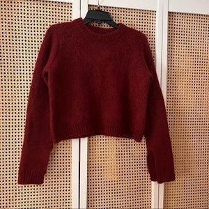 Cinq a Sept Bell Sleeve Cropped Mohair Sweater